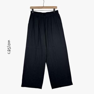 Caslon Women's Linen Blend Wide Leg Pant Trousers in Black Sz S Glam Lightweight